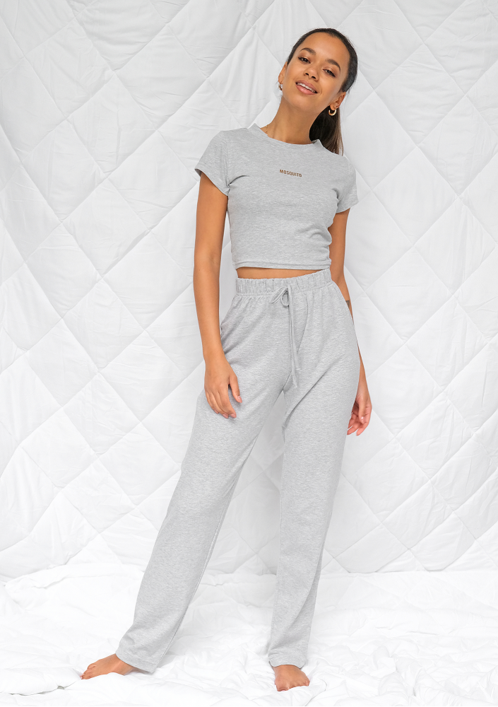 Komplet do spania z topem Szary