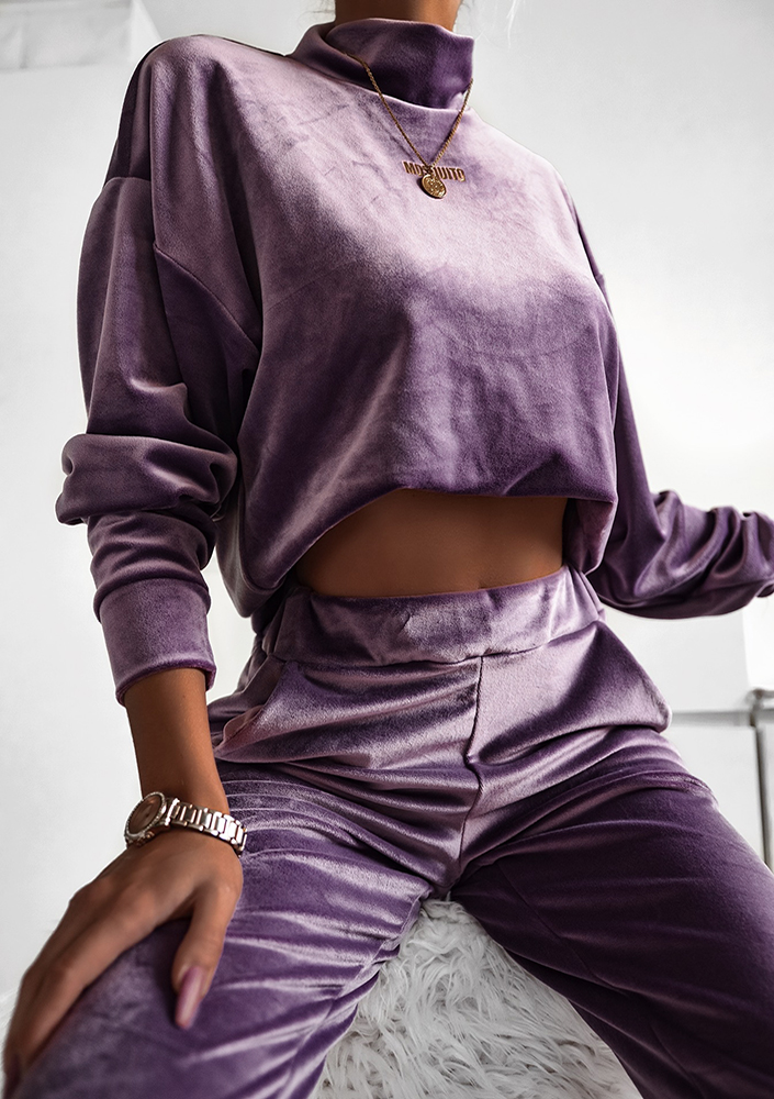 Bluza soft velvet z półgolfem lavenda ILM