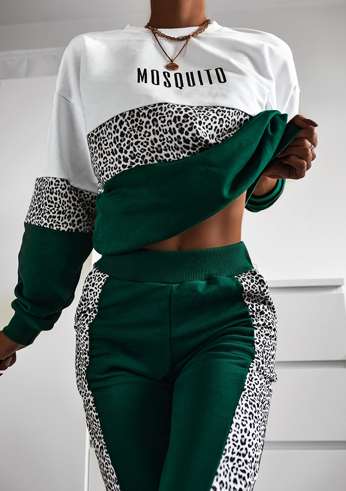 Bluza ze wstawką w cętki zielona ILM