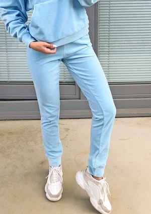 Welurowe spodnie w kolorze błękitnym  ILM