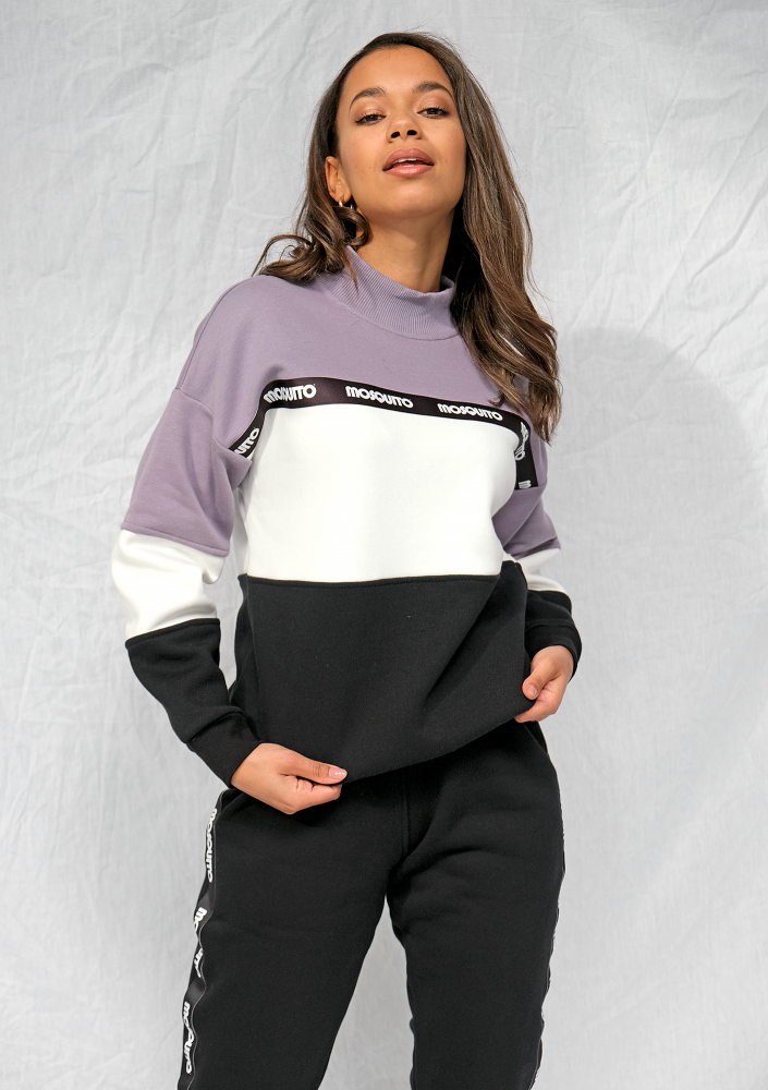 Bluza dresowa z lampasem logo Lawenda ILM