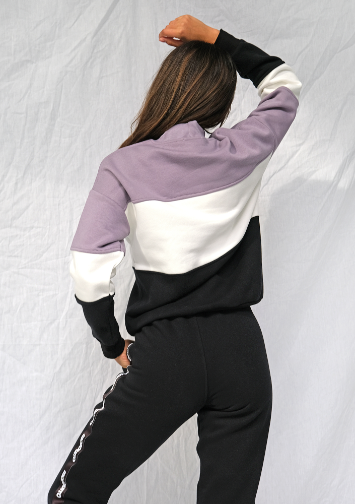 Bluza dresowa z lampasem logo Lawenda ILM