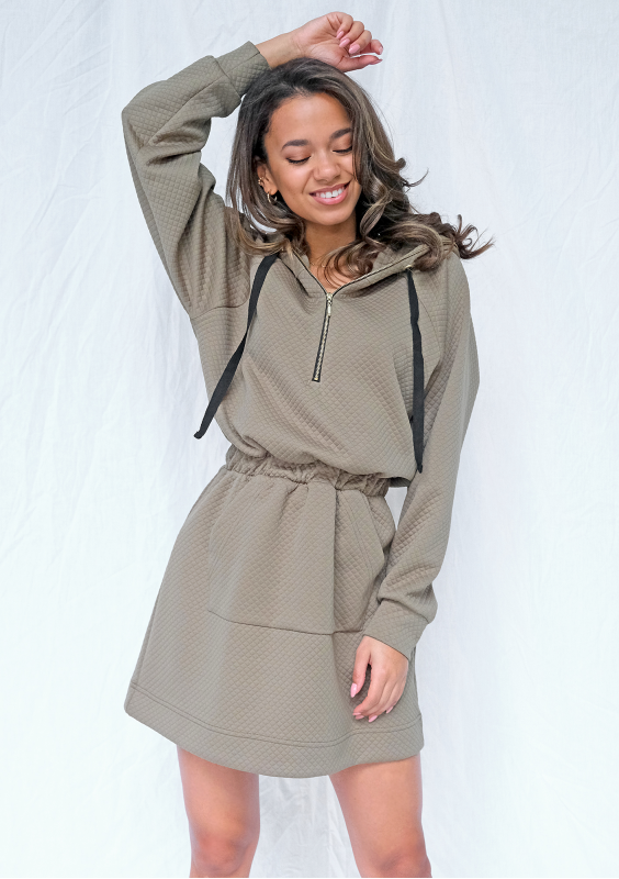 Sukienka z dzianiny Pik Khaki