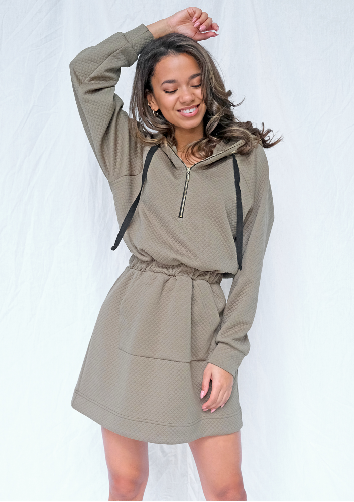 Sukienka z dzianiny Pik Khaki