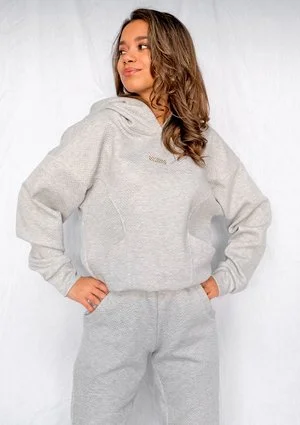 Bluza z kapturem z dzianiny Pik Szara