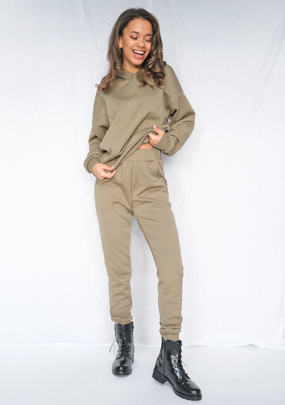 Bluza z kapturem z dzianiny Pik Khaki