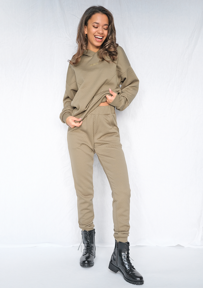 Bluza z kapturem z dzianiny Pik Khaki