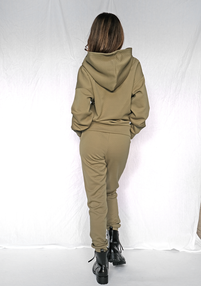 Bluza z kapturem z dzianiny Pik Khaki