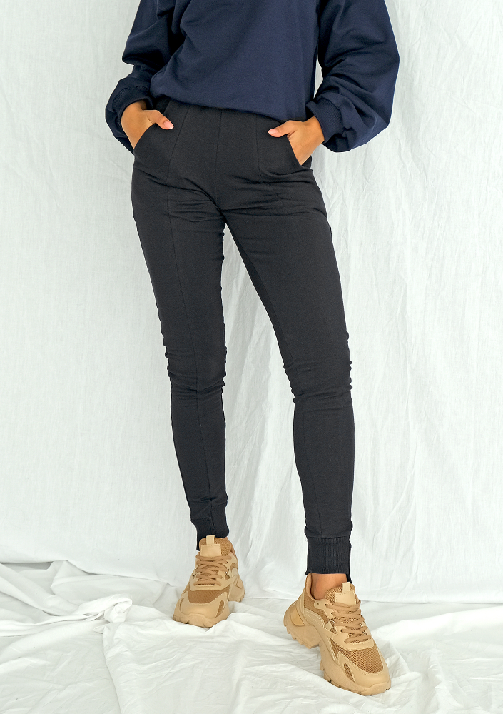 Spodnie bawełniane z asymetrią Czarne ILM