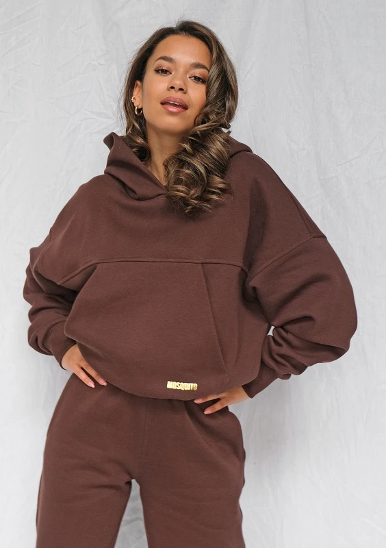 Chocolate brown loose fit hoodie ILM