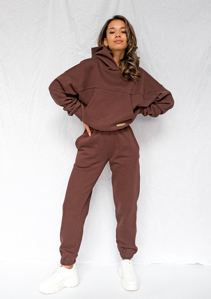 Bluza kangurka o luźnym kroju Czekoladowa ILM