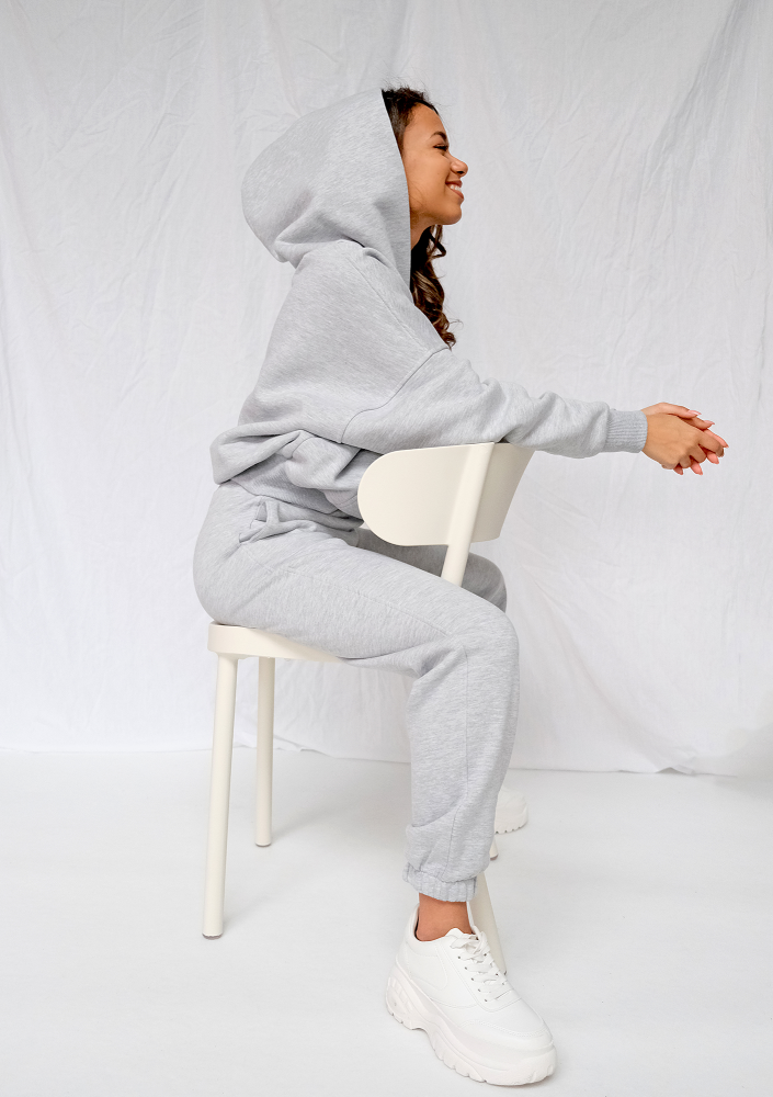 Bluza kangurka o luźnym kroju Szara ILM