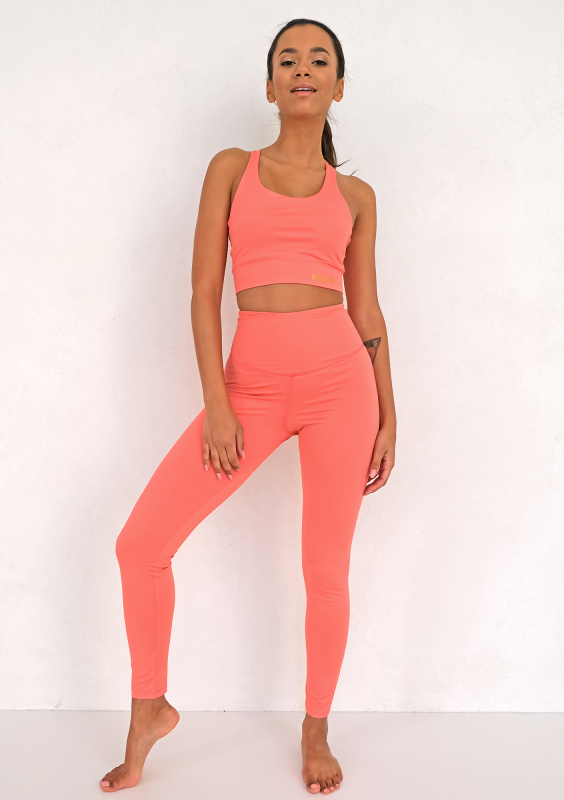 Strip Back Top Coral