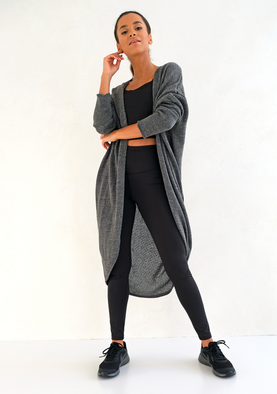 Long lightweight cardigan in dark grey