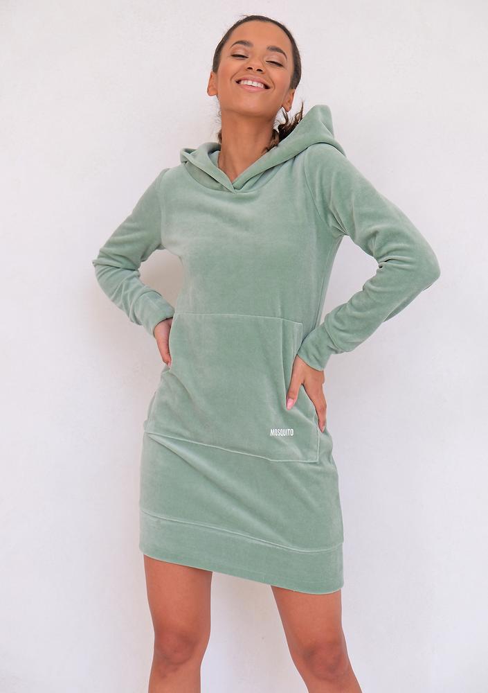 Smoke Mint velvet dress
