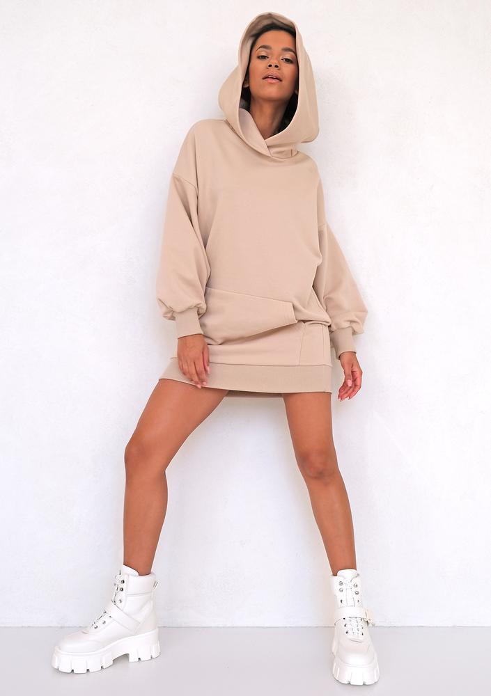 Back cutout dress Beige