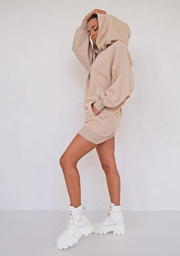 Back cutout dress Beige