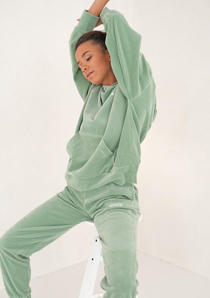 Welurowa bluza z kapturem Smoke Mint ILM