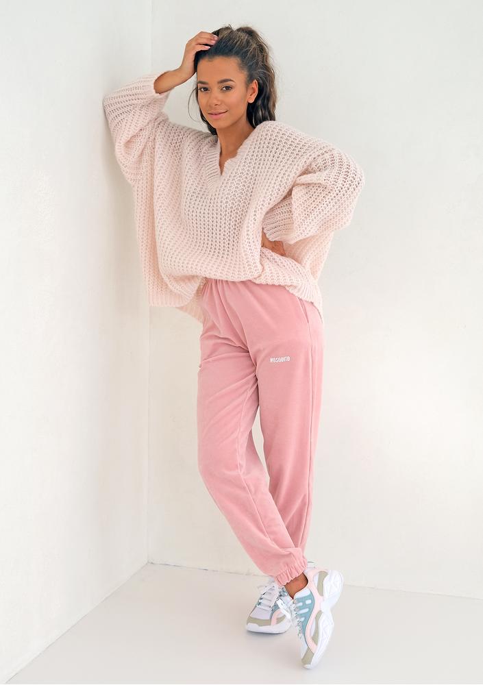 Mellow Rose velvet loose fit sweatpants