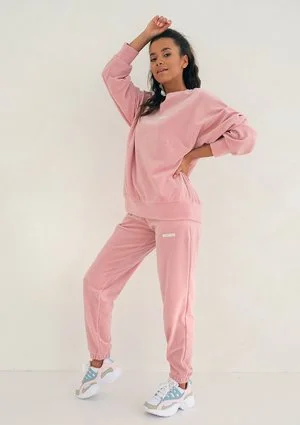 Mellow Rose velvet simple sweatshirt