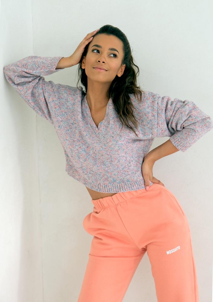 Short Coral Melange cardigan