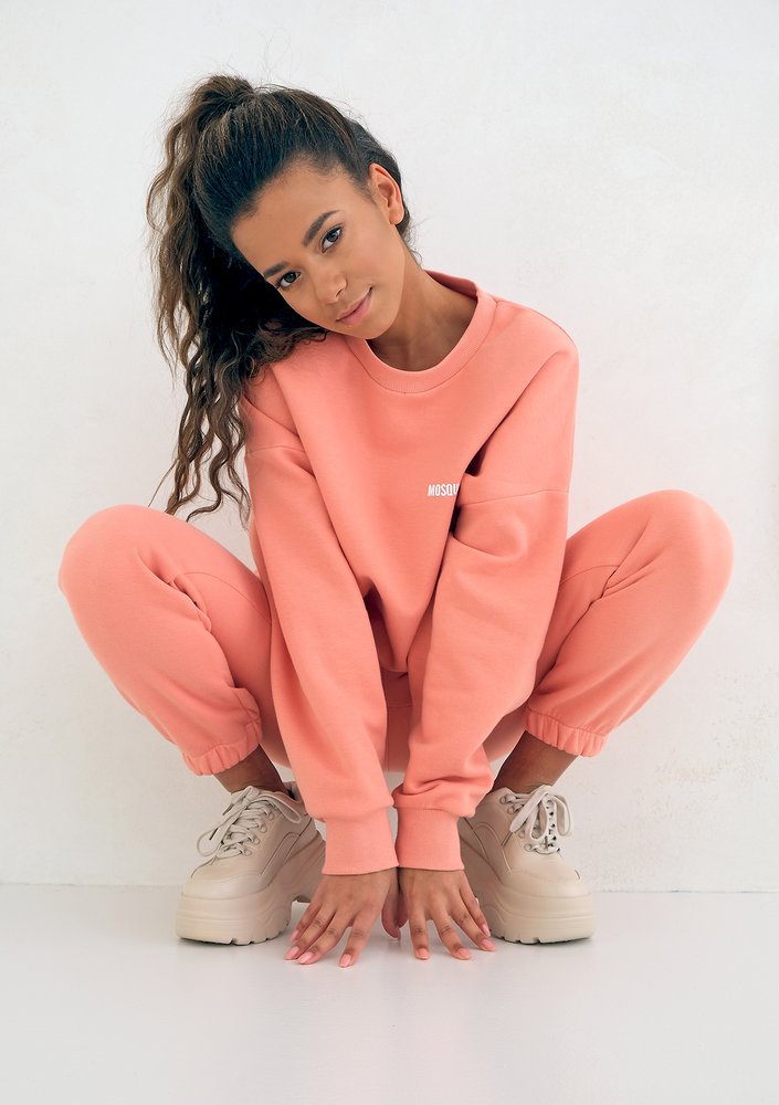 Coral Blush Simple Sweatshirt