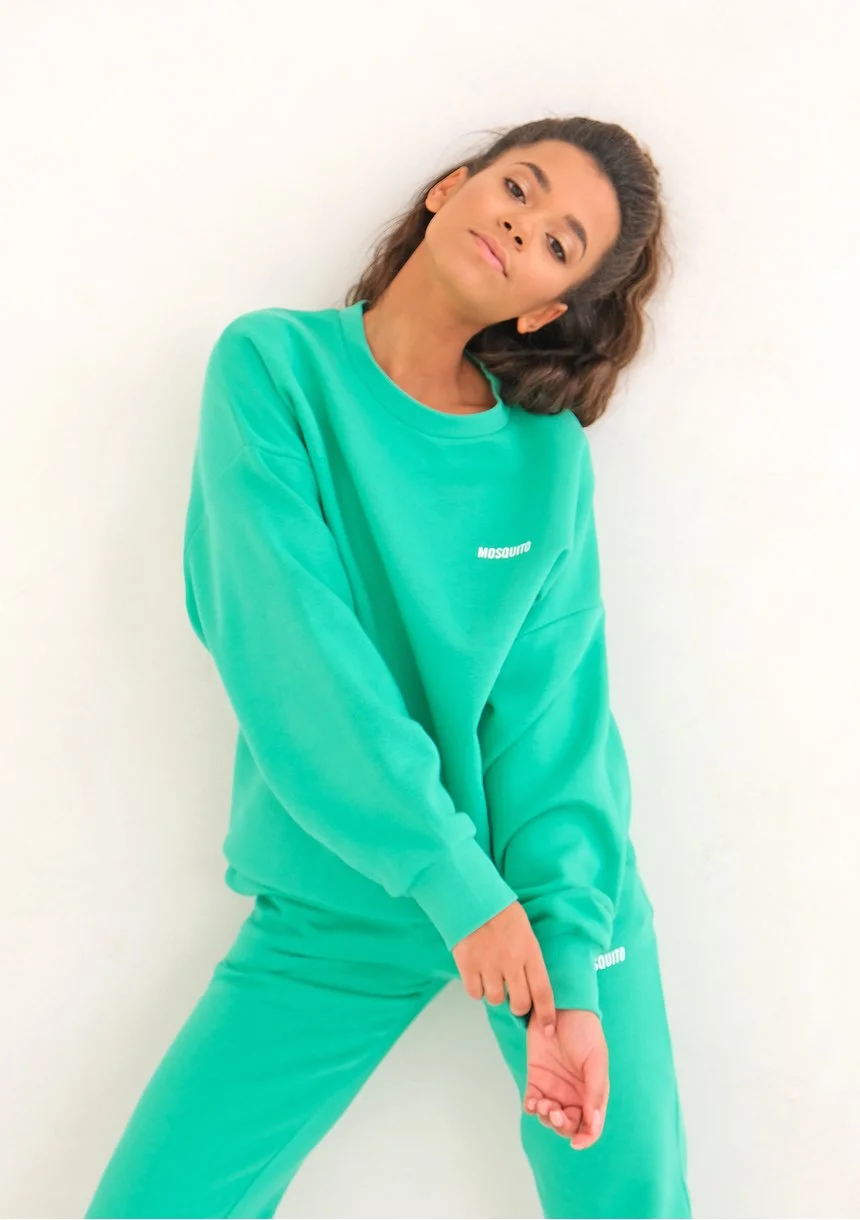 Lush Green Simple Sweatshirt
