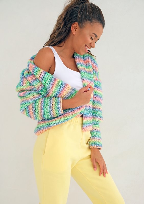 Short colorful cardigan