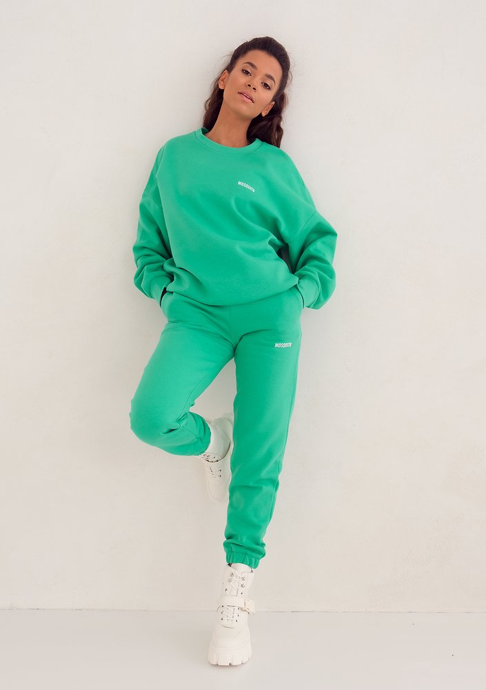 Lush Green Simple Sweatshirt