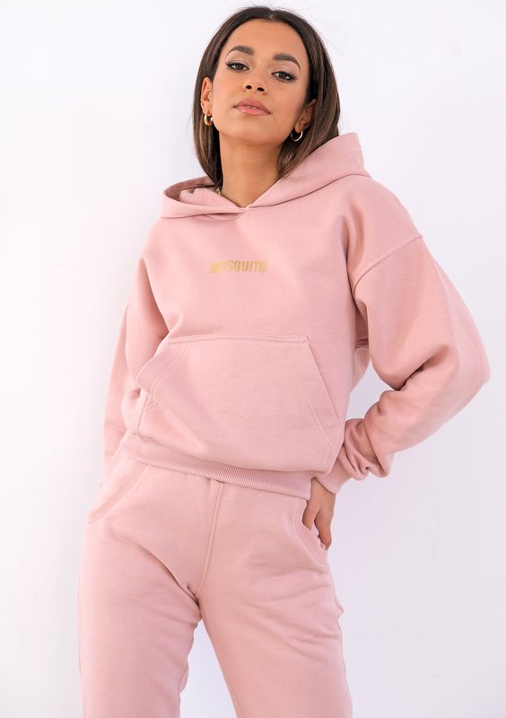 Bluza z kieszenią i kapturem Pudrowa ILM