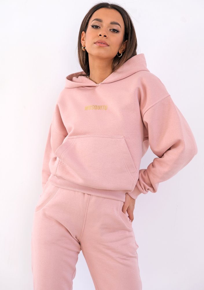 Bluza z kieszenią i kapturem Pudrowa ILM