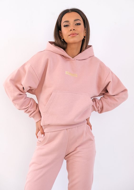 Bluza z kieszenią i kapturem Pudrowa ILM