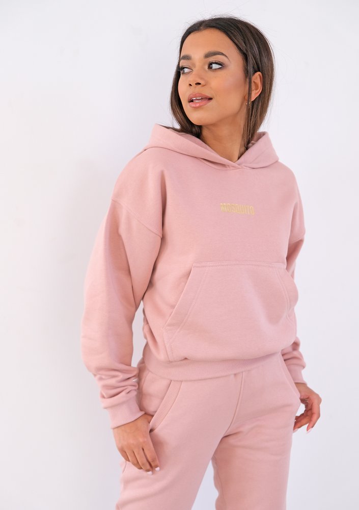 Bluza z kieszenią i kapturem Pudrowa ILM