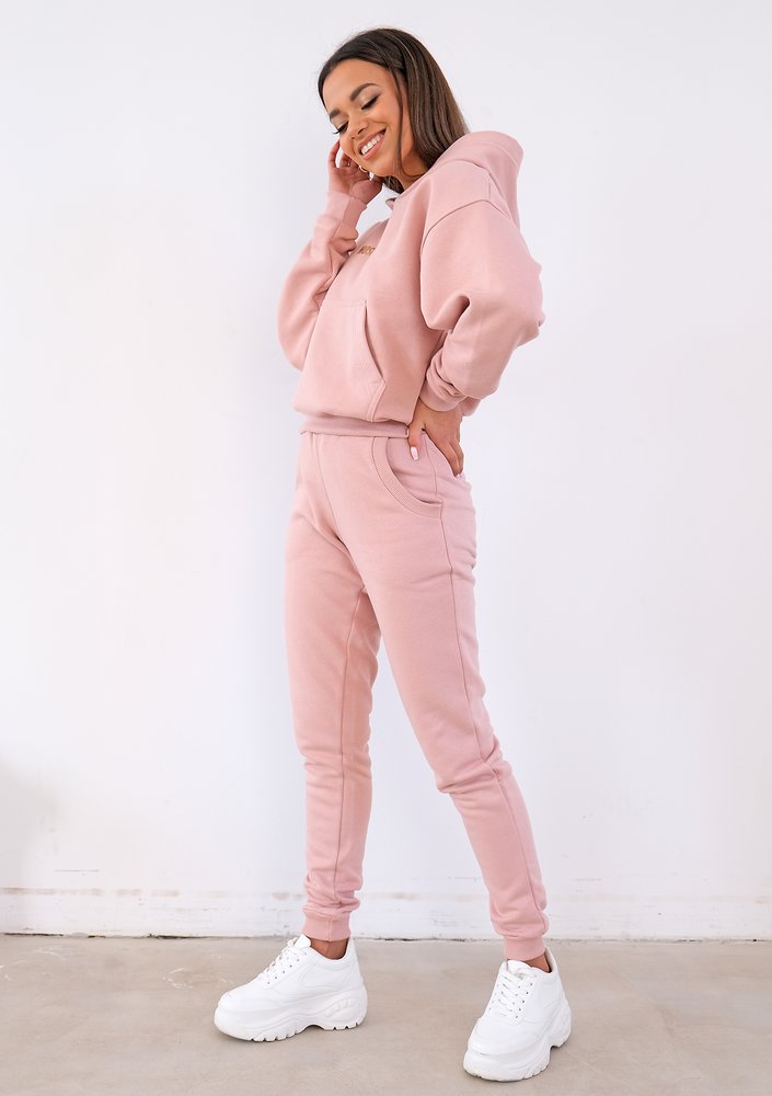 Bluza z kieszenią i kapturem Pudrowa ILM