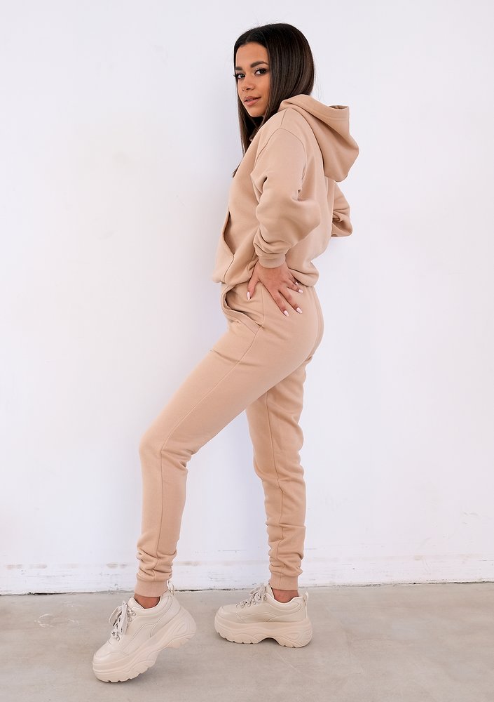 Bluza z kieszenią i kapturem Beżowa ILM