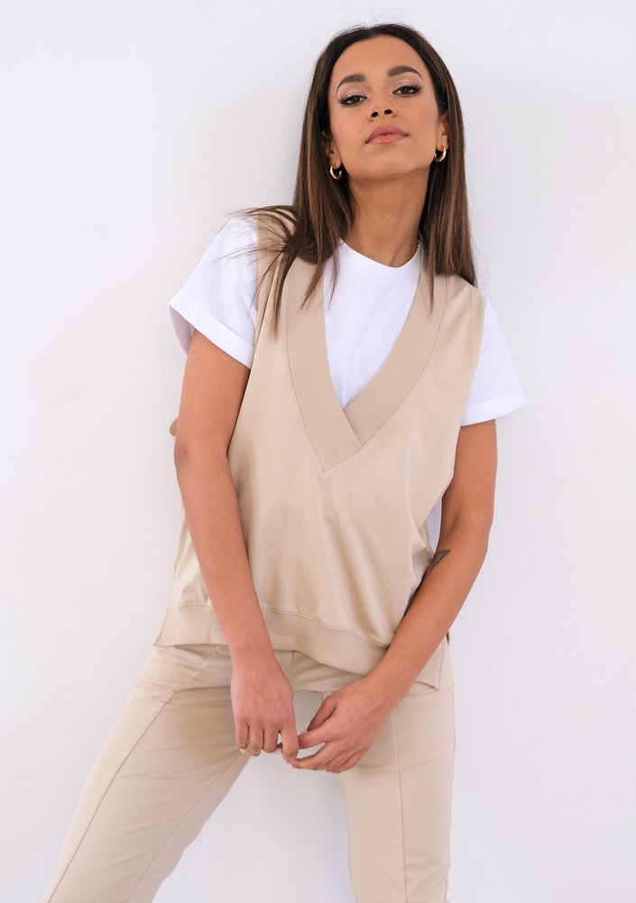 Light Beige cotton jerkin