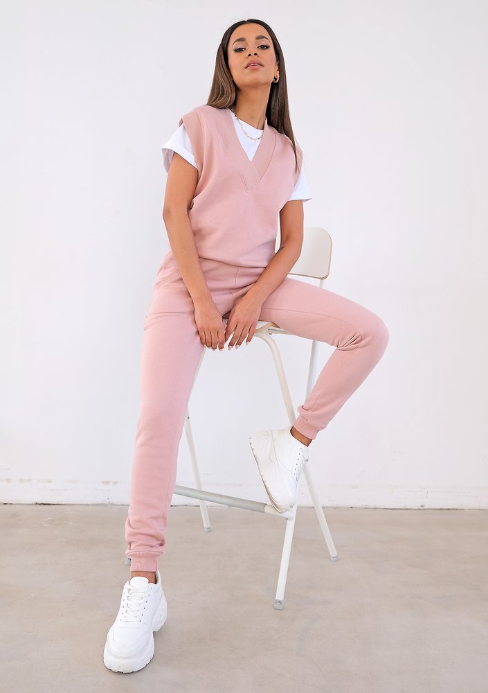 Powder pink cotton jerkin