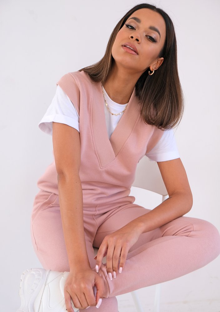 Powder pink cotton jerkin