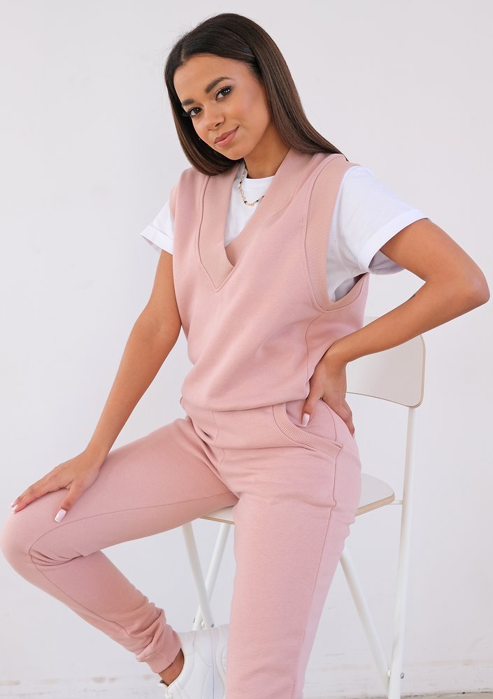 Powder pink cotton jerkin