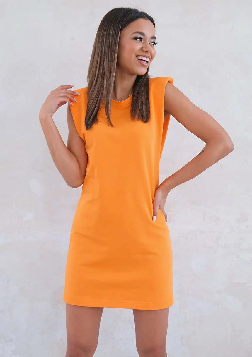 T-shirtowa sukienka z poduszkami Orange ILM