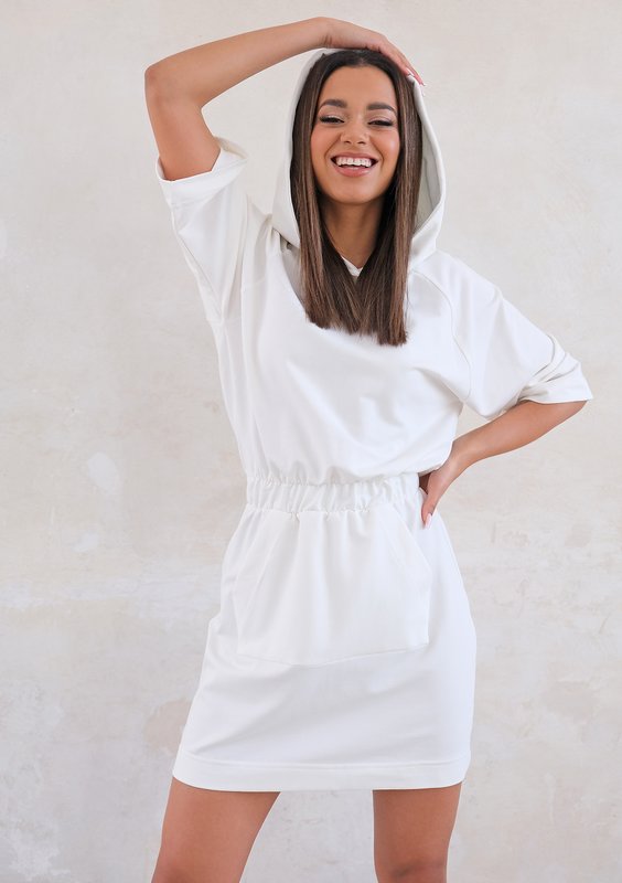 Comfy light dress with hood