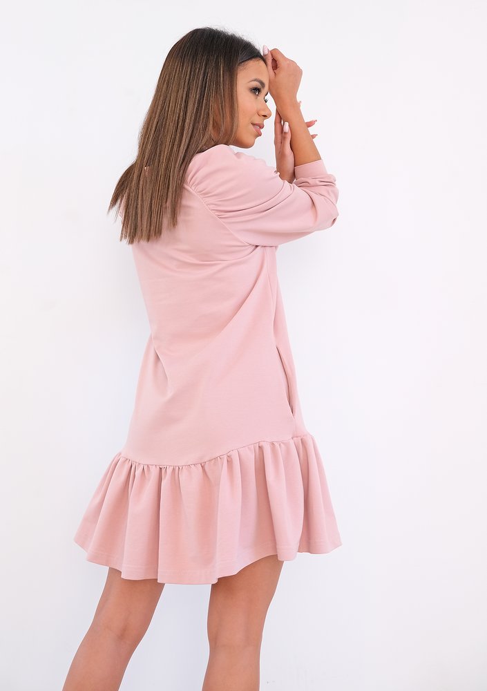 Frilled powder cotton dress