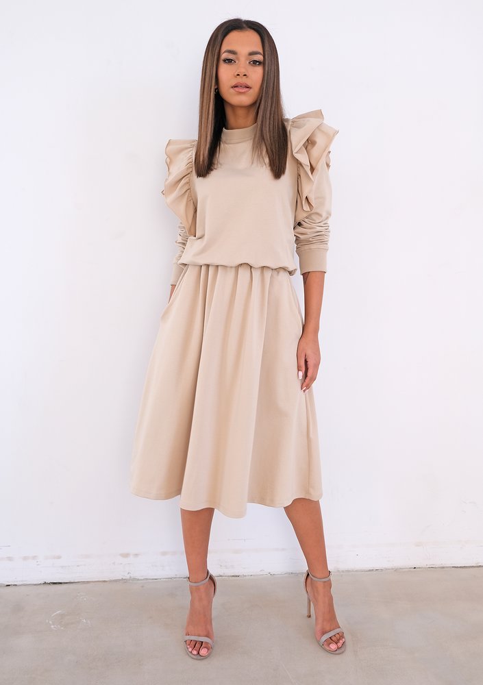 Midi beige skirt