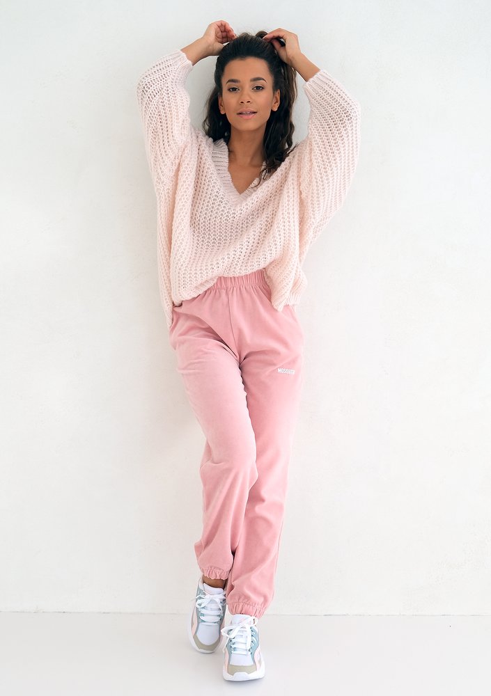 Mellow Rose velvet loose fit sweatpants