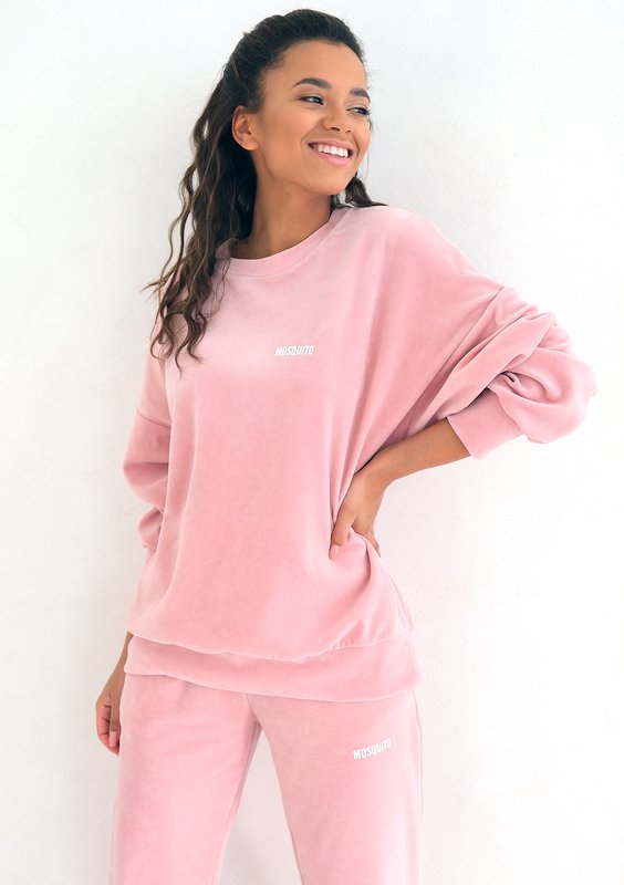 Mellow Rose velvet simple sweatshirt