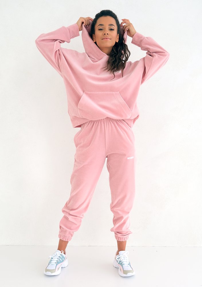 Mellow Rose velvet hoodie sweatshirt