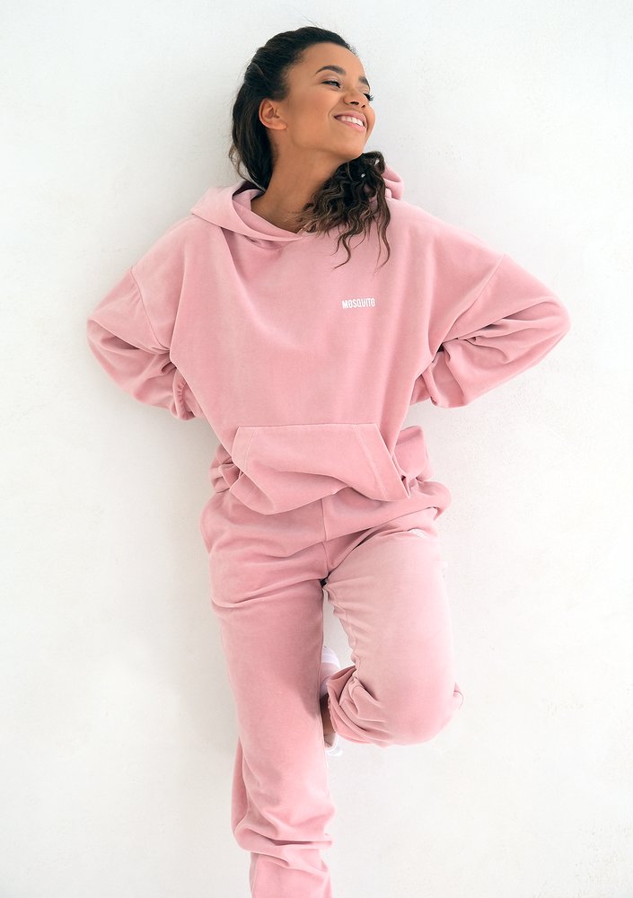 Mellow Rose velvet hoodie sweatshirt