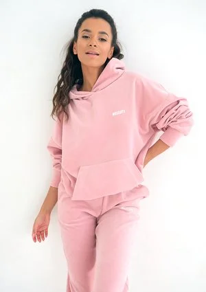 Mellow Rose velvet hoodie sweatshirt