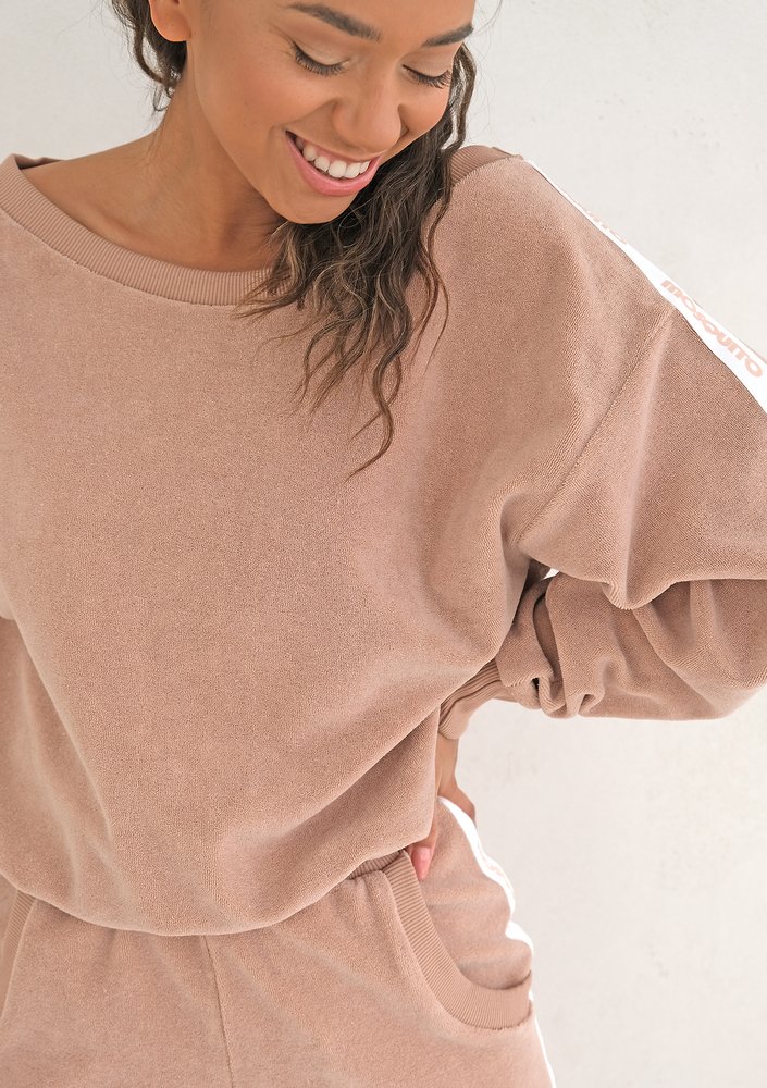 Loose Fit terry cloth sweatshirt beige