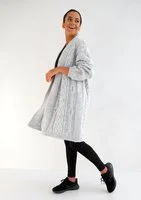Kalm - long grey plaited cardigan